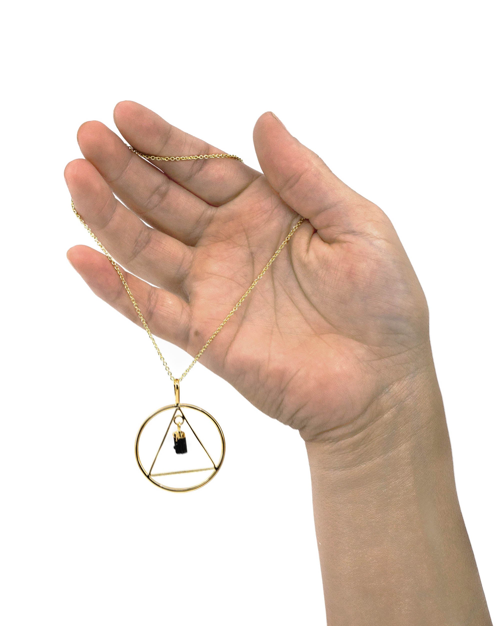 Black Tourmaline Triangle Pendant