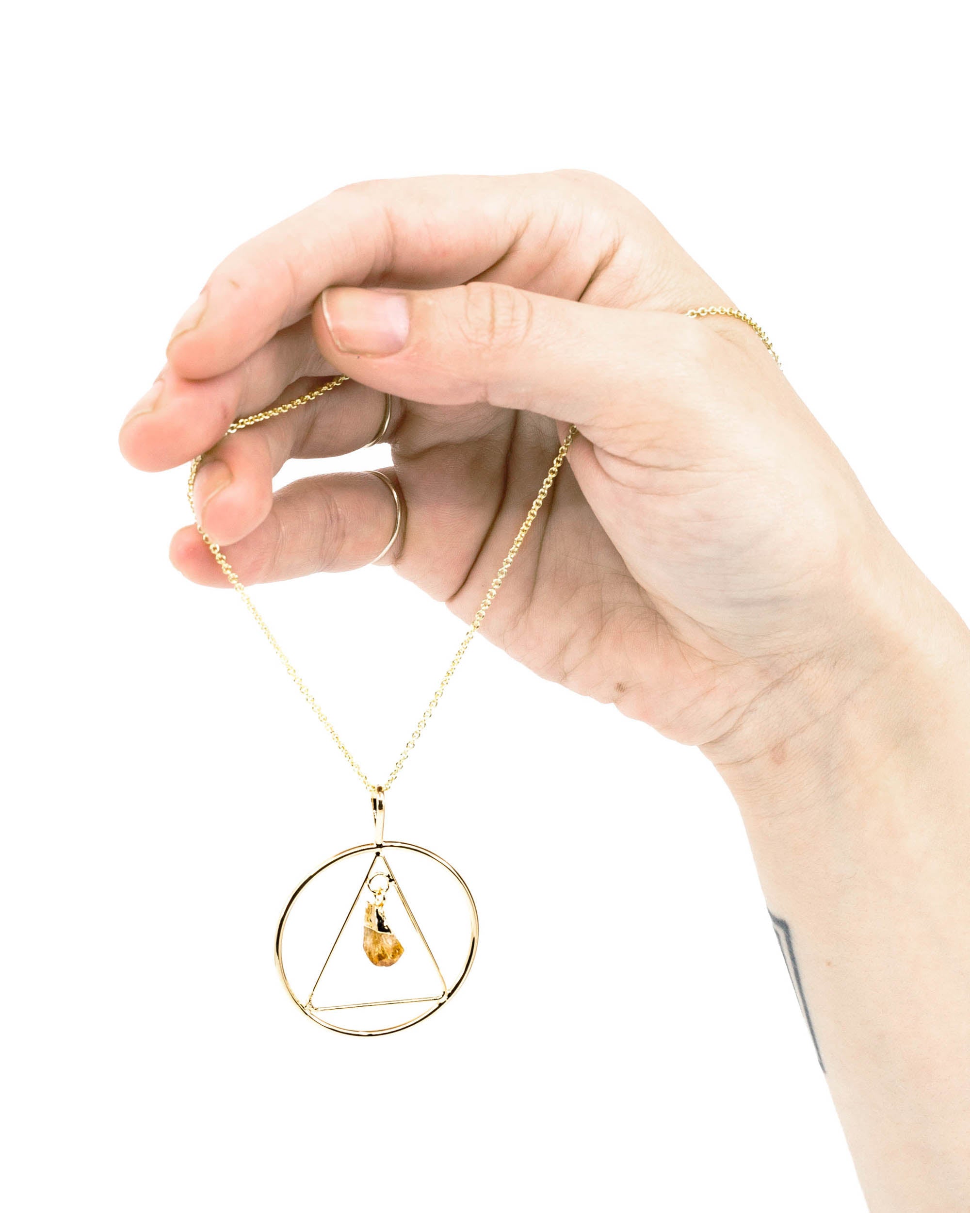 Citrine Triangle Pendant